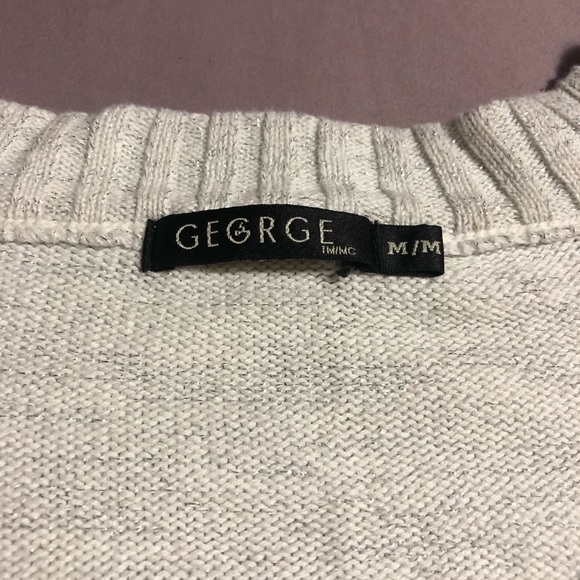 White Sequins V-Neck Sweater - Picture 3 of 9